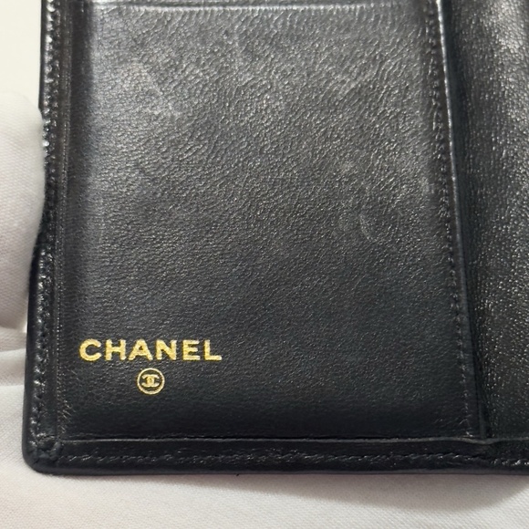 CHANEL Card Wallet in Black - Vintage 90's Coco Mark Lambskin Leather - Picture 8 of 14